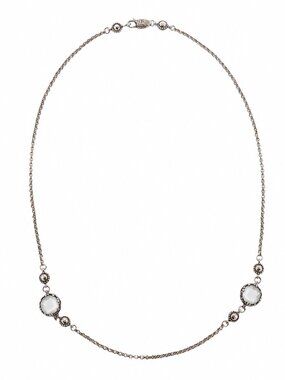 KONSTANTINO 925 Silver Gem K 2 Mother of Pearl Doublet Pendant Necklace 18"